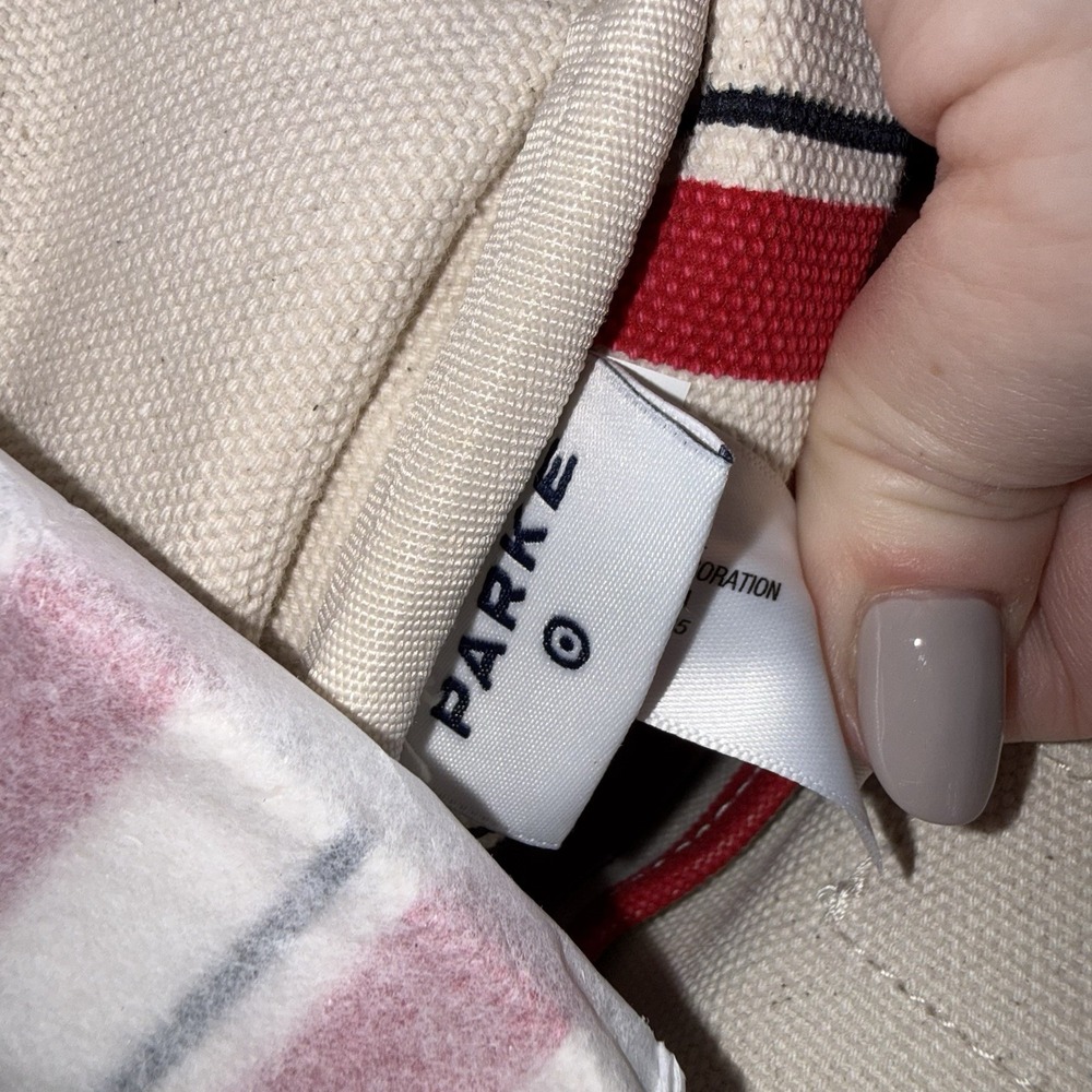 Parke x Target Mini Canvas Tote Bag Handbag Purse Beige Red NWT Sold Out - Picture 7 of 11